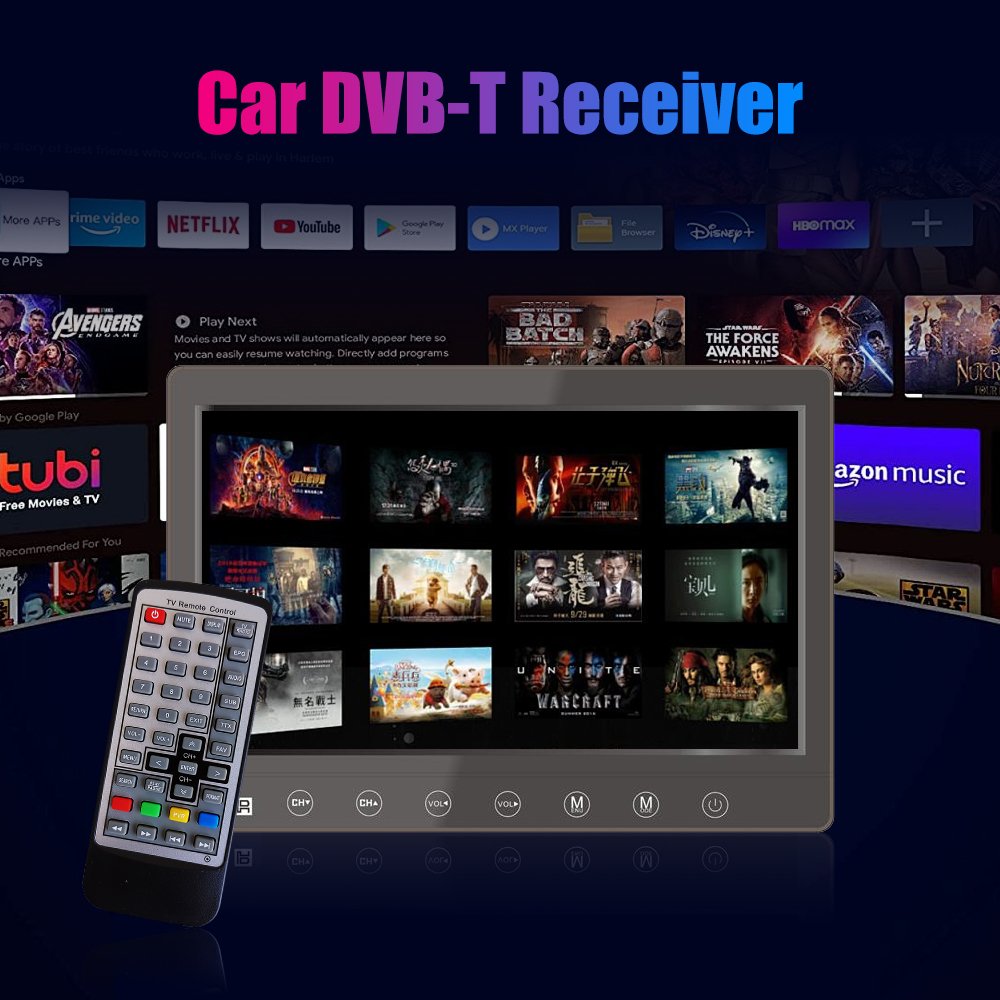 Car Dvb T2 Digital Tv Receiver MULTI PLP Digital TV Receiver Automobile DTV Box With 4 Tuner Antenna
