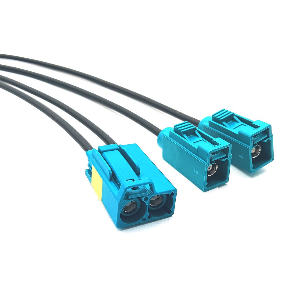 Dual Fakra Z Code Female to 2x Single Fakra Female Car Radio Aerial Antenna Extension Cable