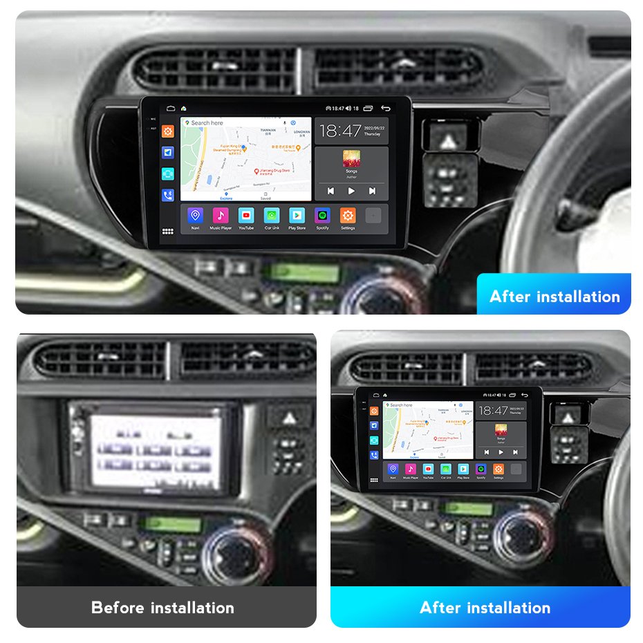 M6 PRO Android 12 2K QLED Screen Car Gps tracker for Toyota Aqua 2011-2017 Smart Car Audio Display Boards