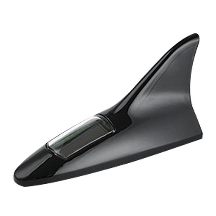 PUERXIN Solar Charging 8 LED Light Universal Car Roof Antenna Anti-Collision Decoration Car Shark Fin Antenna for Car