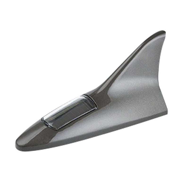 PUERXIN Solar Charging 8 LED Light Universal Car Roof Antenna Anti-Collision Decoration Car Shark Fin Antenna for Car