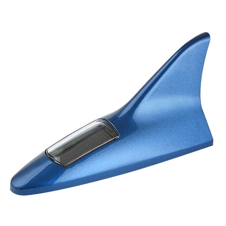 PUERXIN Solar Charging 8 LED Light Universal Car Roof Antenna Anti-Collision Decoration Car Shark Fin Antenna for Car