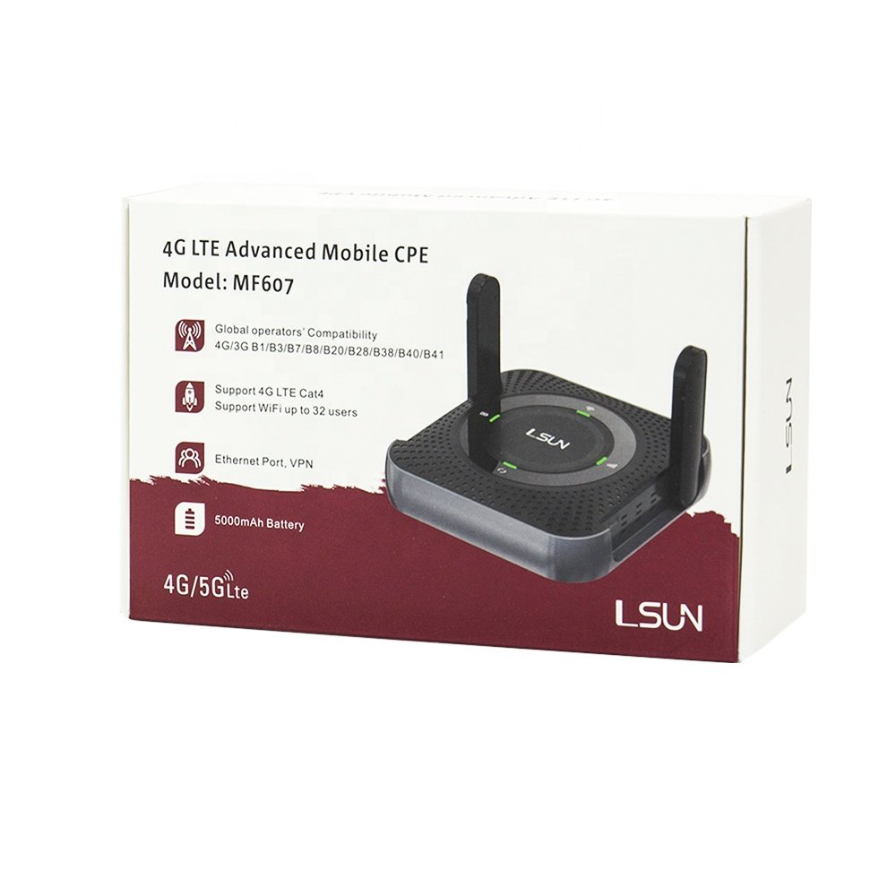 LSUN MF607 Long Rang 4G FDD LTE Mobile WiFi Hotspot 5000mAh Battery Cat4 300M Pocket CAR Mobile Wifi Router External Antenna