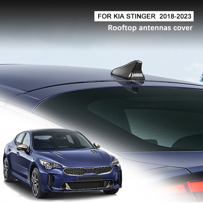 Shasha Carbon Fiber Dry Rooftop Antenna Cover Car Exterior Accessories Decoration for KIA Stinger 2018-2023