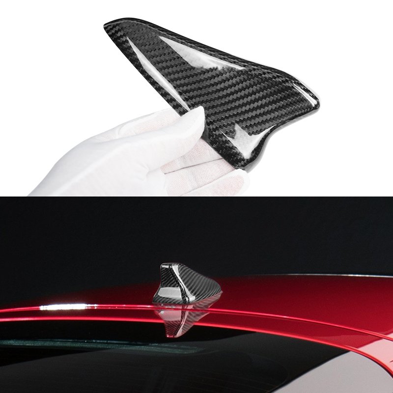 Shasha Carbon Fiber Dry Rooftop Antenna Cover Car Exterior Accessories Decoration for KIA Stinger 2018-2023