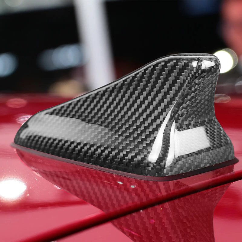 Shasha Carbon Fiber Dry Rooftop Antenna Cover Car Exterior Accessories Decoration for KIA Stinger 2018-2023
