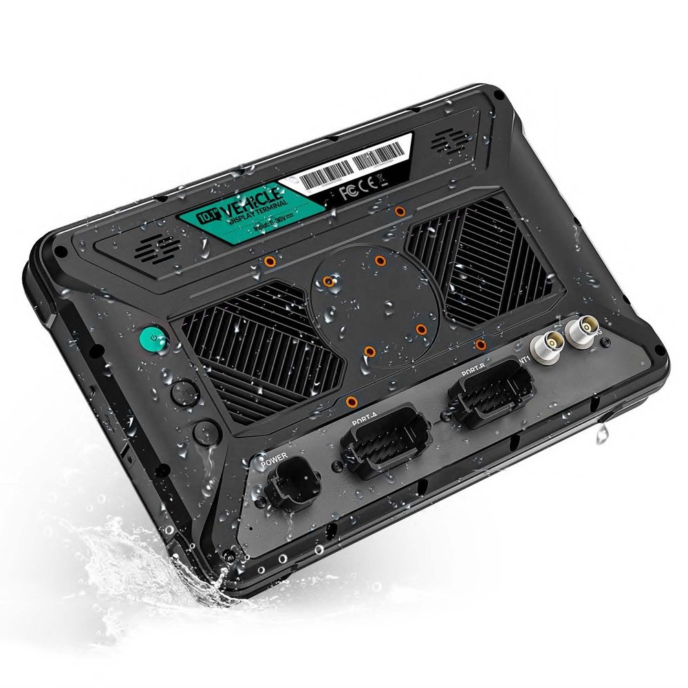10 Inch Rugged Car Tablet with Mounted RJ45 Can Bus and RS232 RS485 and 4G TLE GPS GNSS Antenna Rugged Vehicle Tablet
