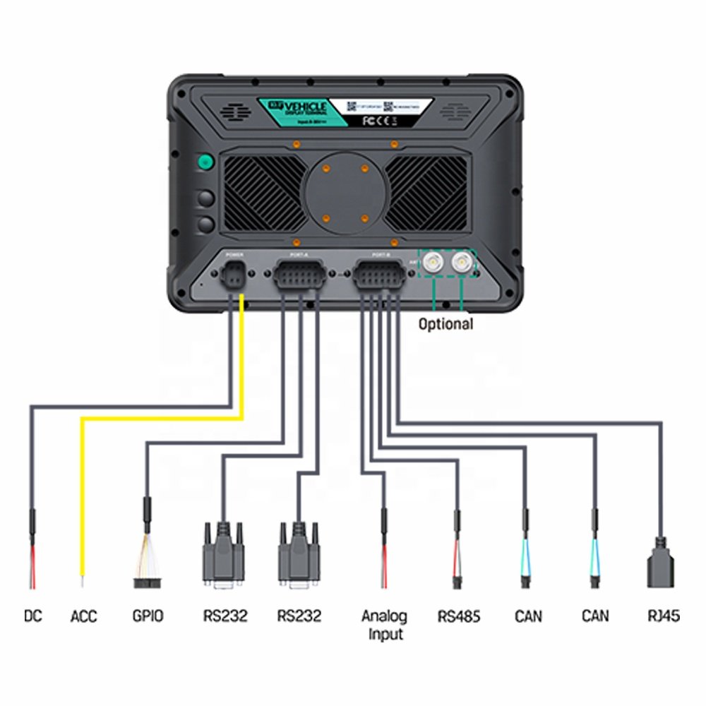 10 Inch Rugged Car Tablet with Mounted RJ45 Can Bus and RS232 RS485 and 4G TLE GPS GNSS Antenna Rugged Vehicle Tablet