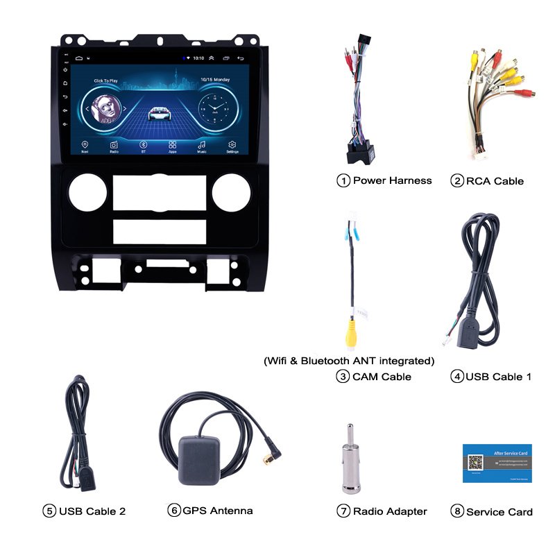 9 Inch Android 10 Car GPS Navigation Radio for Ford Escape 2007-2012 Unit Multimedia Player(696ceeb)