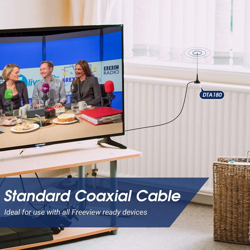 DVB-T2 Outdoor Set-Top Box TV Antenna Small Sucker Digital TV for Car Home Wireless Use