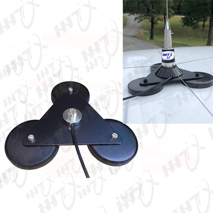 VHF NMO Spring Whip Antenna Car Tri Magnet Mount Dog Gps Tracking Device SMA Triple Ground Plane Magnetic Mount