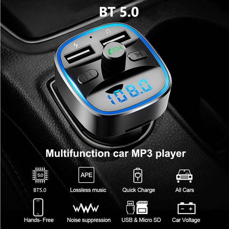 Handsfree Wireless Speaker Blue Tooth FM Transmitter USB Fast Charger jbl Blue-Tooth Speaker Car MP3 Player
