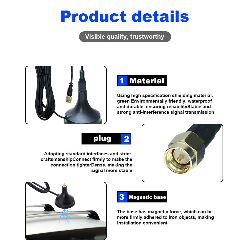 2.4Ghz 5Dbi Wifi Antenna Vertical polarization quad band gsm antenna for mobile landline Cell Phone Signal Booster 2