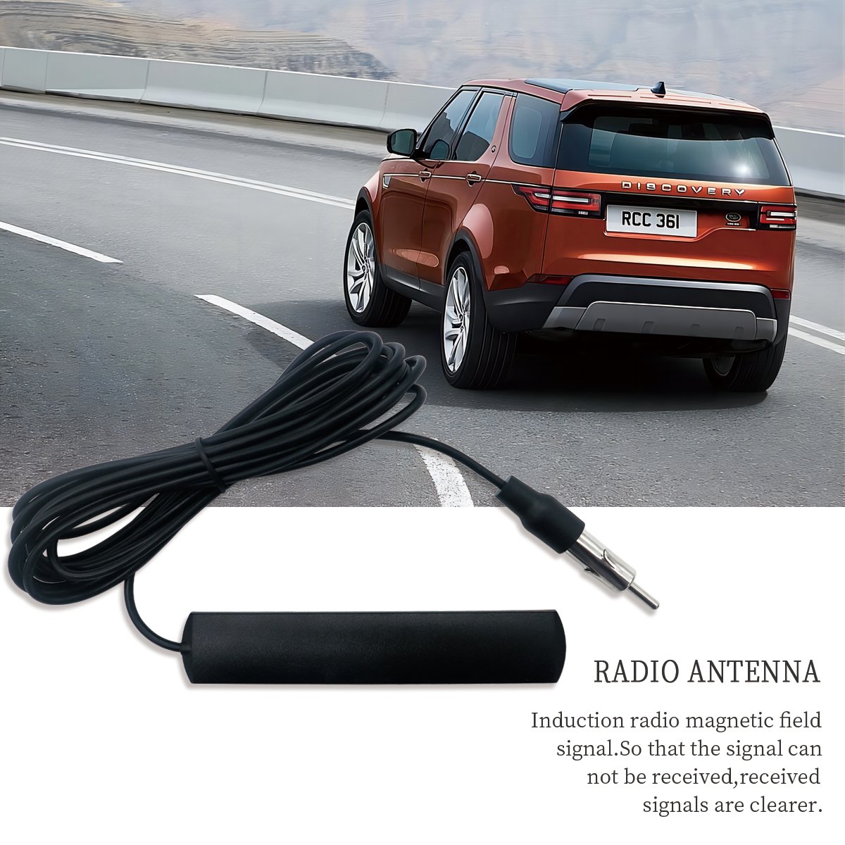 Universal 300CM Black Car Antenna Active AM FM Radio & Truck Stereo Antenna with Signal Booster for Better Reception