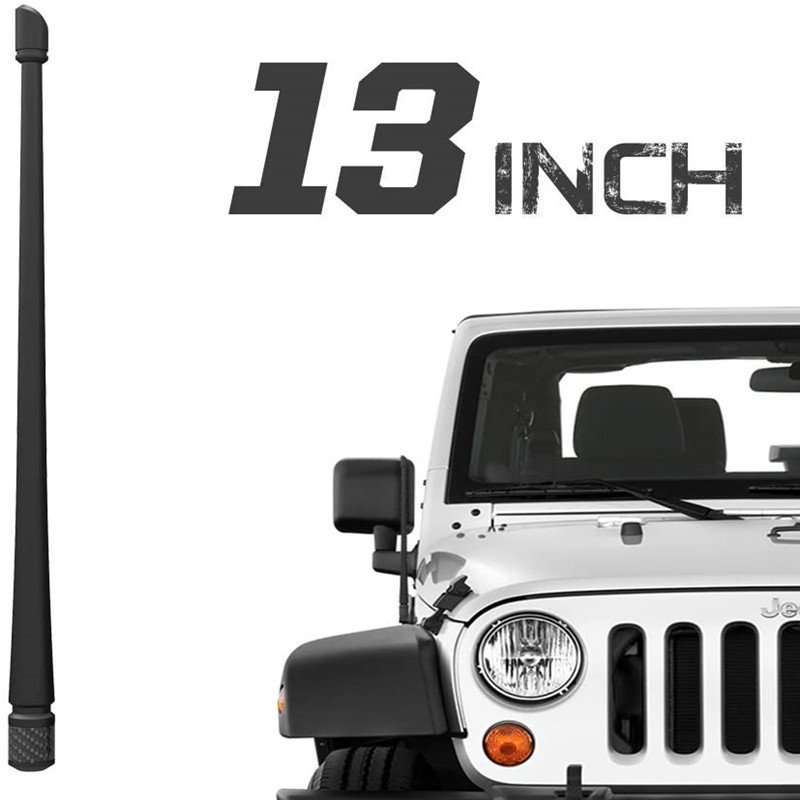 433MHz Carbon Fiber Antenna 13\" VW Wrangler Sahara Rubber Aluminum Off-Road Car Vehicle IP67 Waterproof Outdoor Aerial