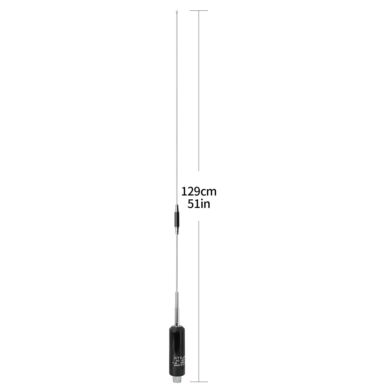 HYS TC-B2M 1.8-36Mhz 50.7inch 120W Stainless Steel CB Mobile Base Antenna