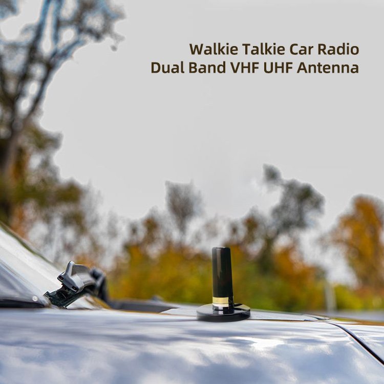 High-Gain VHF/UHF Omnidirectional Waterproof Magnetic Mount Antenna with SMA Connector & RG58 Cable for Two-Way Vehicle Radio