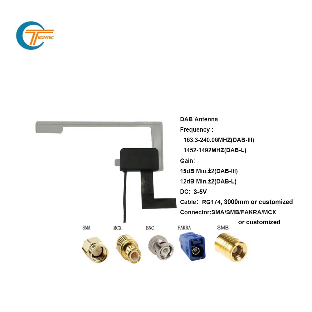 Strong Signal Car Radio Antenna DAB Digital Car Broadcast Radio Glass Mount Aerial Antenna BNC Male Signal Receiver