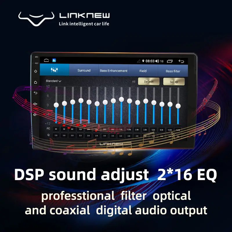 Wireless Carplay 9 Inch Universal Android Head Unit with Knobs for VW TOYOTA Kia FORD HONDA and Other Cars