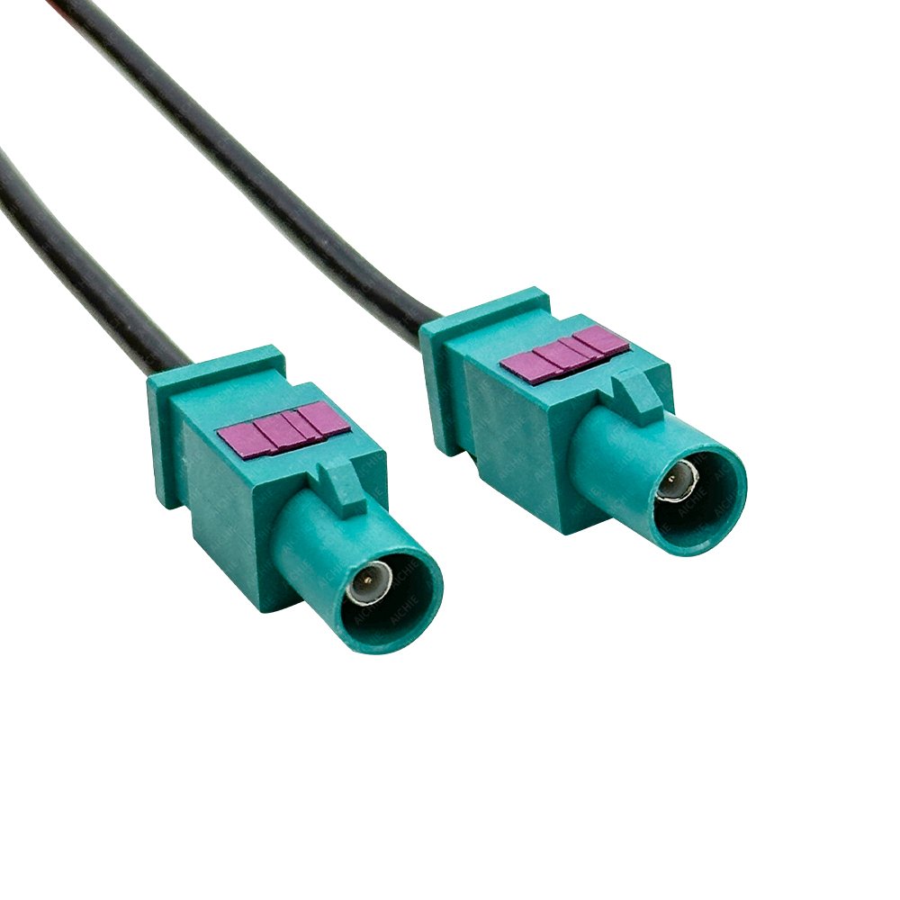 Car Radio Antenna Adapter Cable Dual FAKRA to AM/FM Coax Plug Male for Audi VW GPS Navi DVD Stereo Head Unit Signal Amplifier