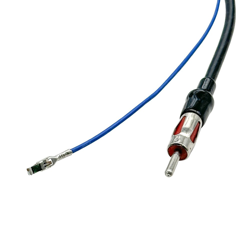 Car Radio Antenna Adapter Cable Dual FAKRA to AM/FM Coax Plug Male for Audi VW GPS Navi DVD Stereo Head Unit Signal Amplifier