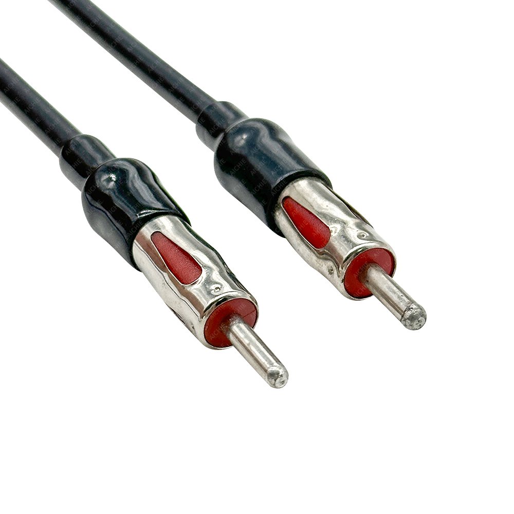 Car Radio Antenna Adapter Cable Dual FAKRA to AM/FM Coax Plug Male for Audi VW GPS Navi DVD Stereo Head Unit Signal Amplifier