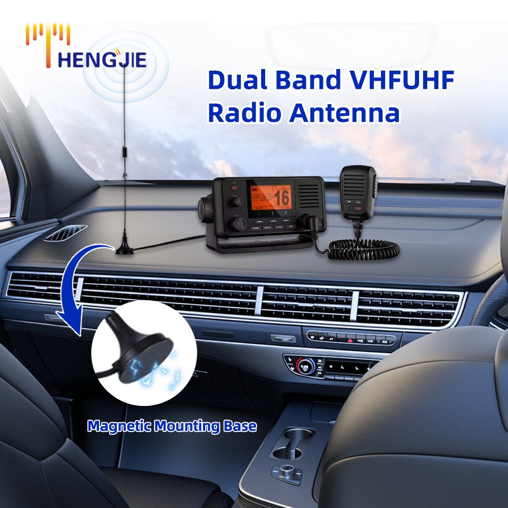 UT-106UV Radio Handstand Antenna VHF 136-174MHz UHF 400-470MHz Two Way Ham FM Vehicle-mounted Suction Cup Antenna With BNC Male