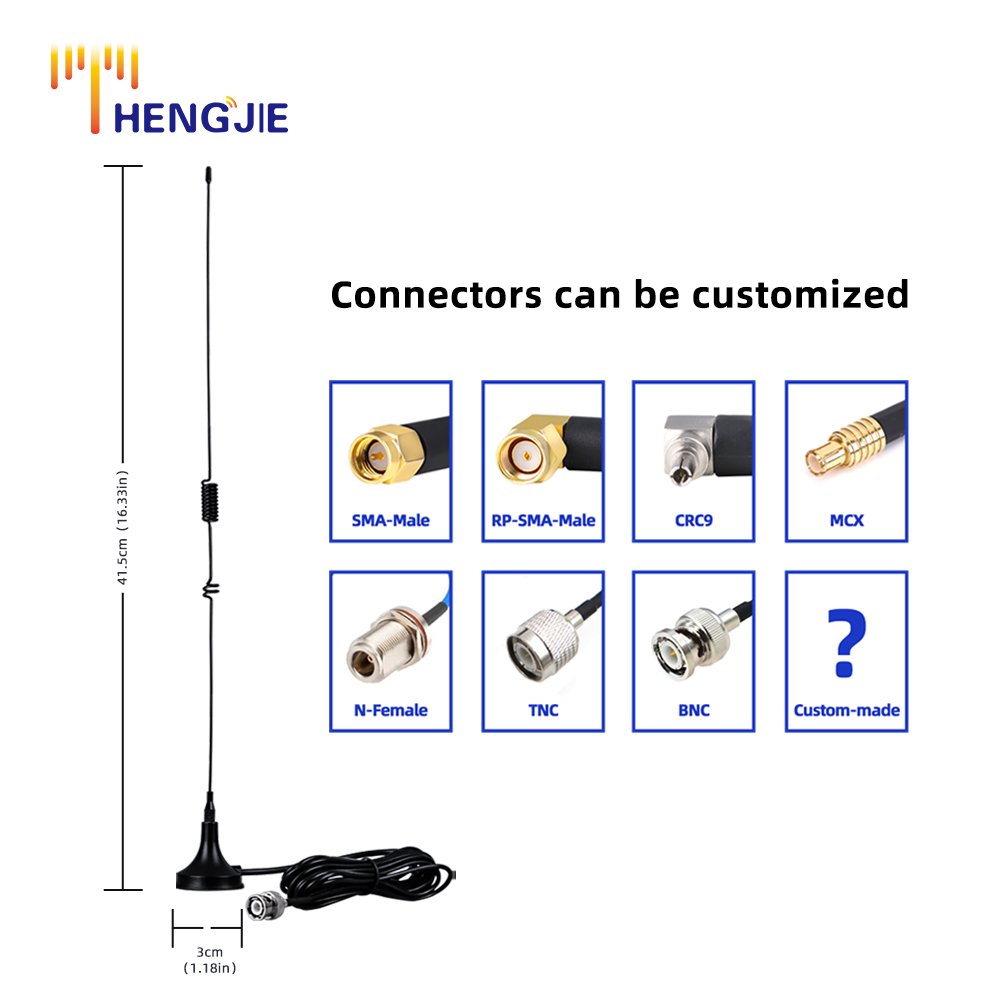 UT-106UV Radio Handstand Antenna VHF 136-174MHz UHF 400-470MHz Two Way Ham FM Vehicle-mounted Suction Cup Antenna With BNC Male