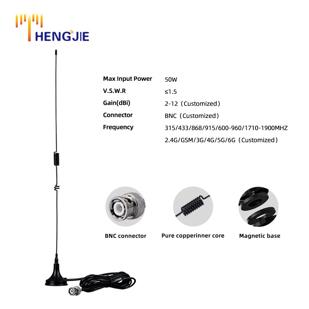 UT-106UV Radio Handstand Antenna VHF 136-174MHz UHF 400-470MHz Two Way Ham FM Vehicle-mounted Suction Cup Antenna With BNC Male