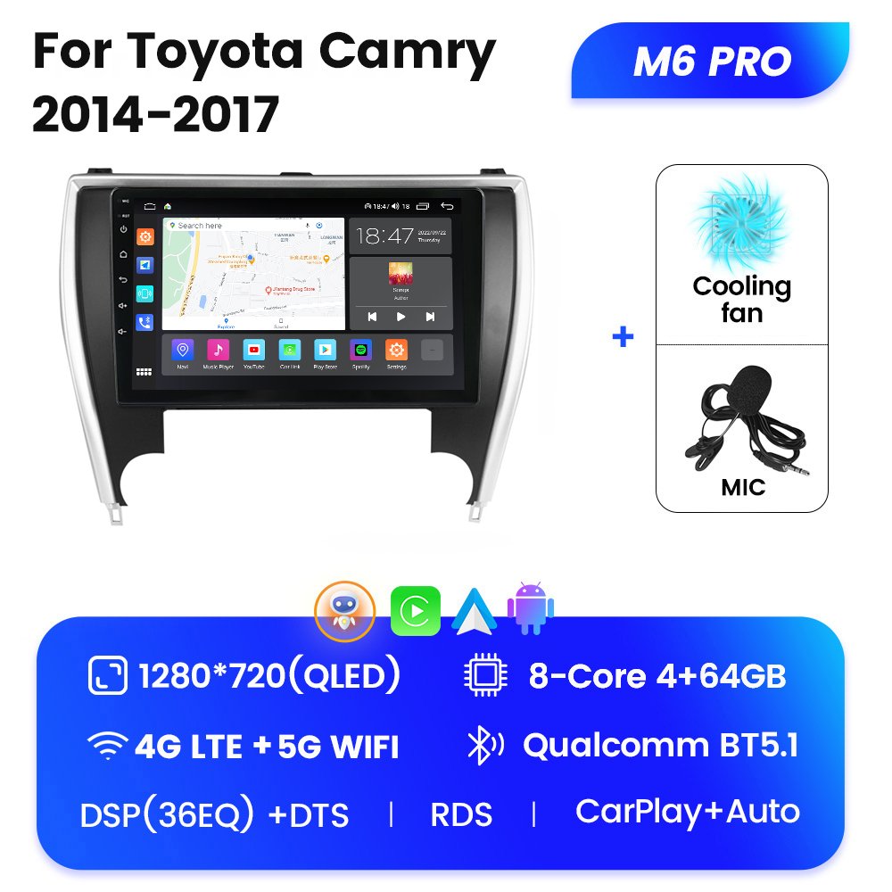 Wholesale Multimedia Car Mp5 for Toyota Camry 2014-2017 GPS BT Car Multimedia Player Fm Car Radio