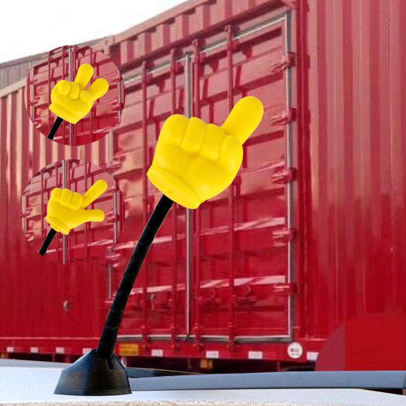 V Topper Ball EVA Foam Car Styling Roof Ornament Finger Yellow Antenna