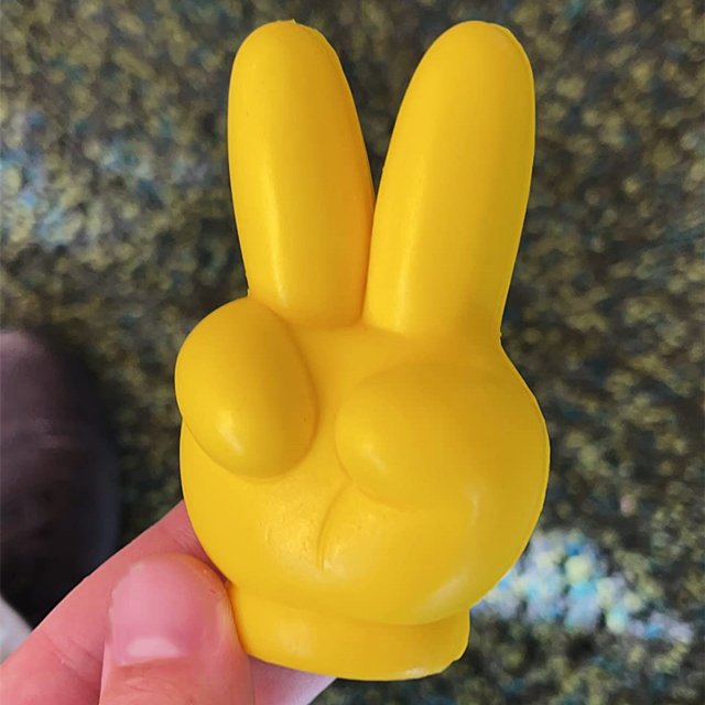 V Topper Ball EVA Foam Car Styling Roof Ornament Finger Yellow Antenna