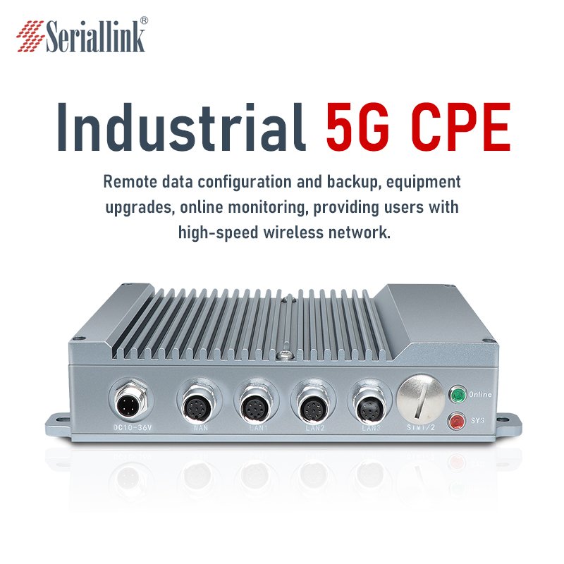 SERIALLINK 5G CPE Wireless Router for Cars With 4x M12-A Ethernet Ports 4x 5G +2x 2.4G/5.8G WIFI6+1 GPS antenna interface IP67
