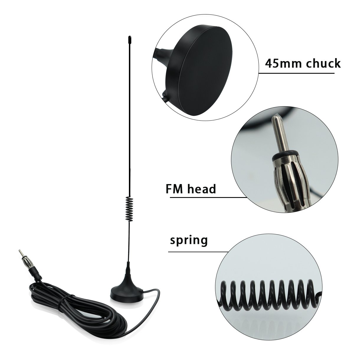 Car Accessory Magnetic Base Roof Radio FM AM Signal Booster Antenna