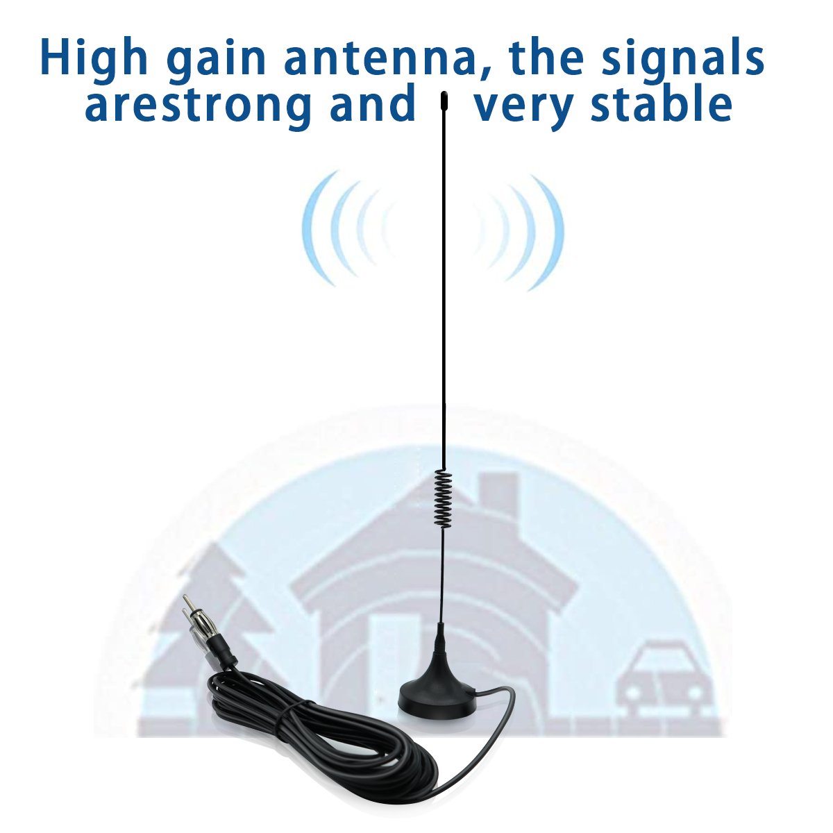 Car Accessory Magnetic Base Roof Radio FM AM Signal Booster Antenna