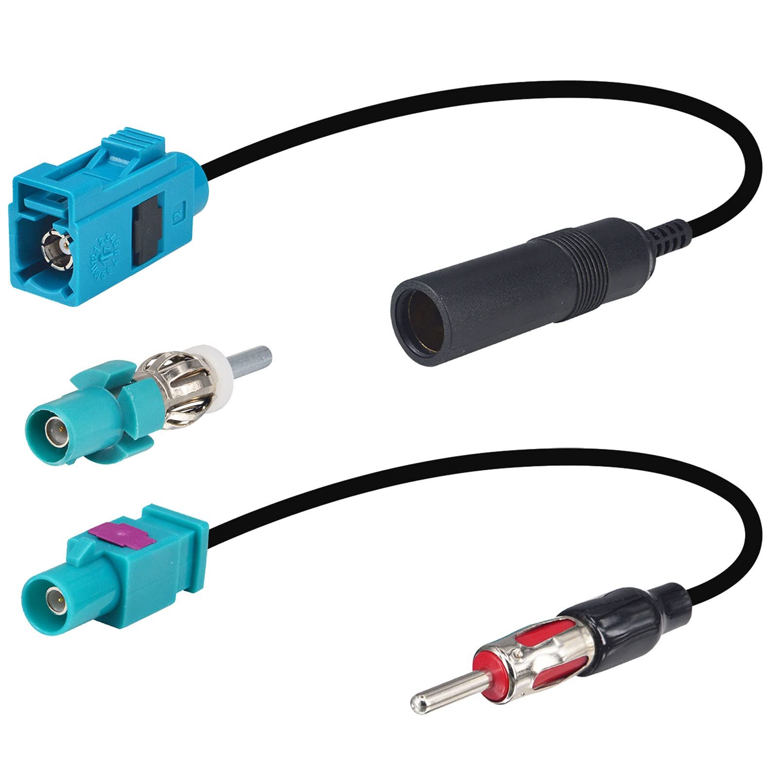 Car Antenna Universal Vehicle Radio Stereo AM & FM Antenna Cable Fakra Z Male Female to DIN Plug Cable for Car HD Radio Head