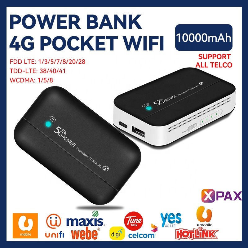Power Bank 10000mah 4G Wifi Routeur Mini Router 4G 5G Lte Wireless Portable Pocket Wi Fi Mobile Hotspot Car Wi-fi Router