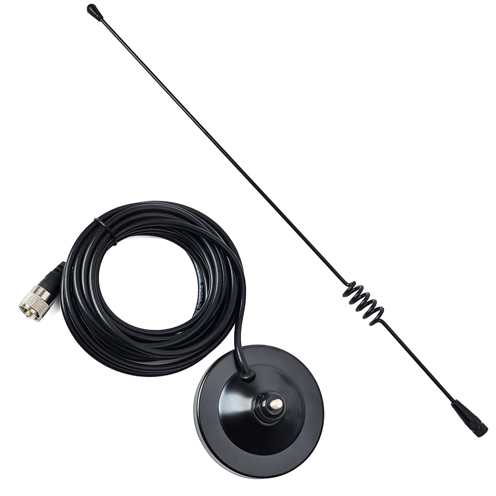 HYS Dual band Mobile 2m/70cm VHF/UHF Ham Radio 136-174&400-470Mhz Magnet Base Antenna with Magnetic Base