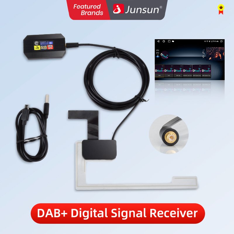 Junsun OEM Car Radio DAB+ Amplified Antenna Adapter for Car Stereo Android Car Accessories DAB+ Digital Signal Receiver