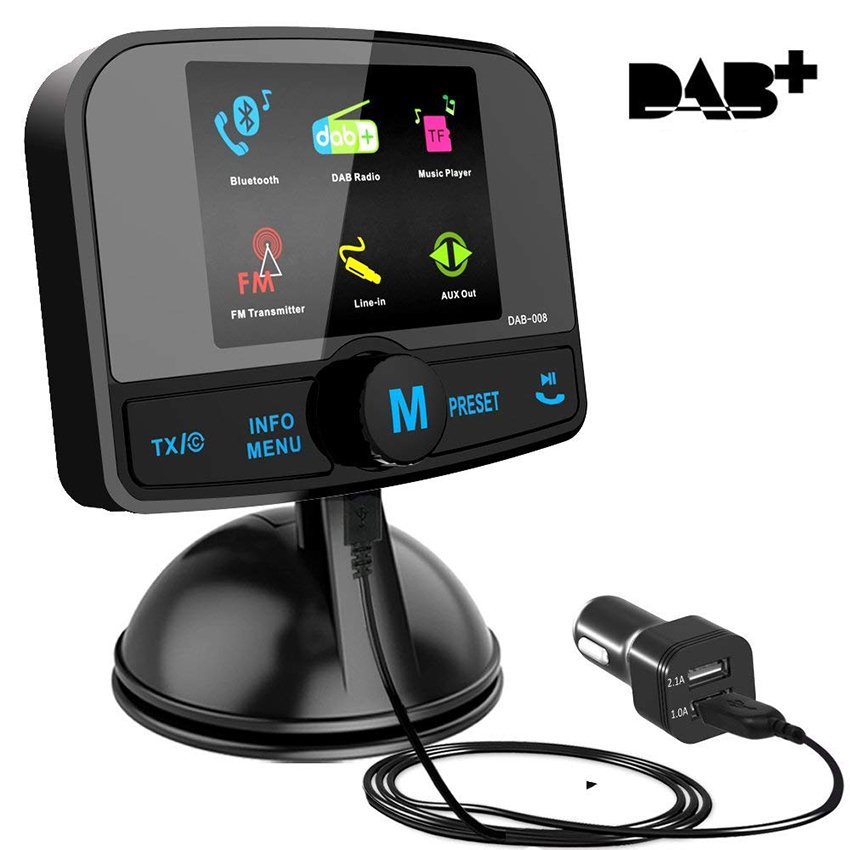 Car Radio Hands Free Calling Car Stereo Auto DAB FM Universal in Car Adaptor DAB DAB+ Digital Radio With FM + Antenna