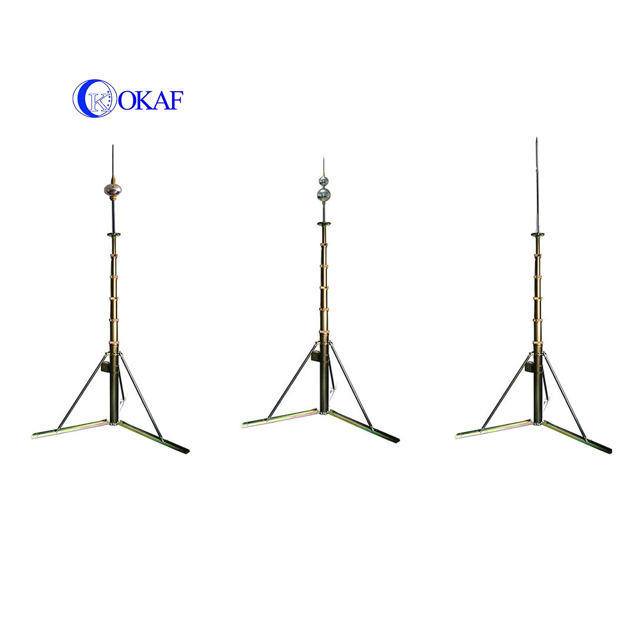 8m 10m 12m Security Camera Pole Lightning Rod Radio Antenna Tower Mast Manual Hand Winch Aluminum Telescopic Mast