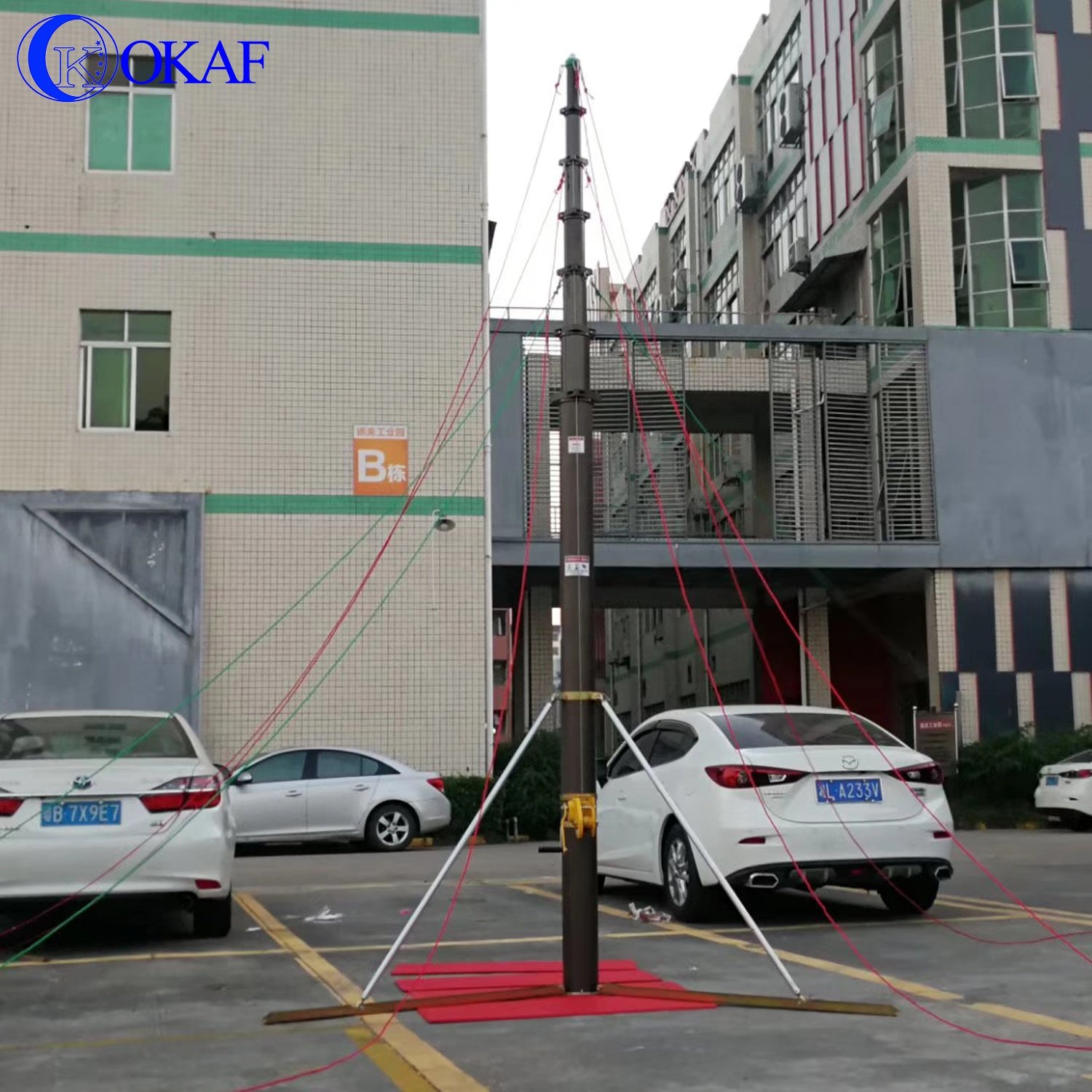 8m 10m 12m Security Camera Pole Lightning Rod Radio Antenna Tower Mast Manual Hand Winch Aluminum Telescopic Mast