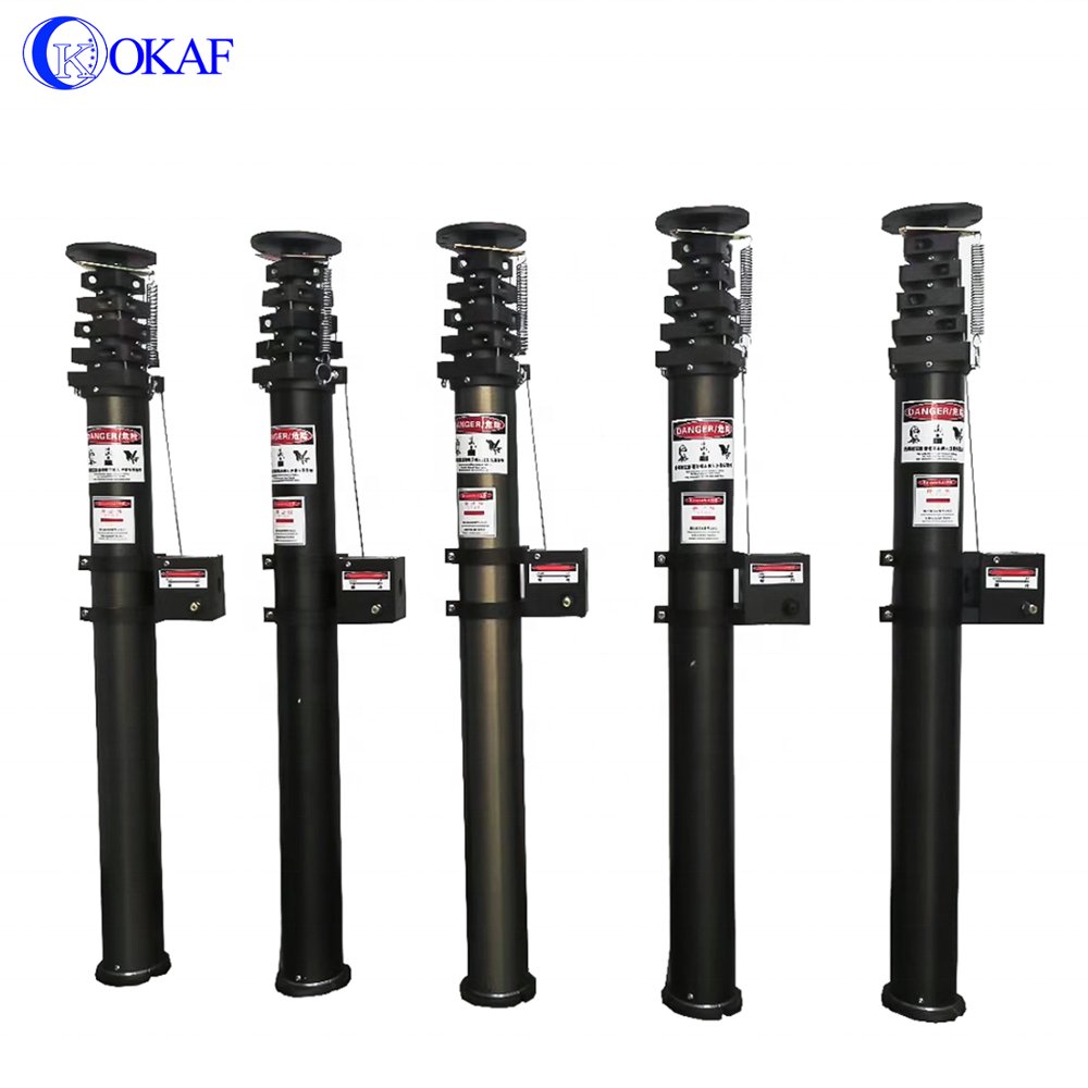 8m 10m 12m Security Camera Pole Lightning Rod Radio Antenna Tower Mast Manual Hand Winch Aluminum Telescopic Mast