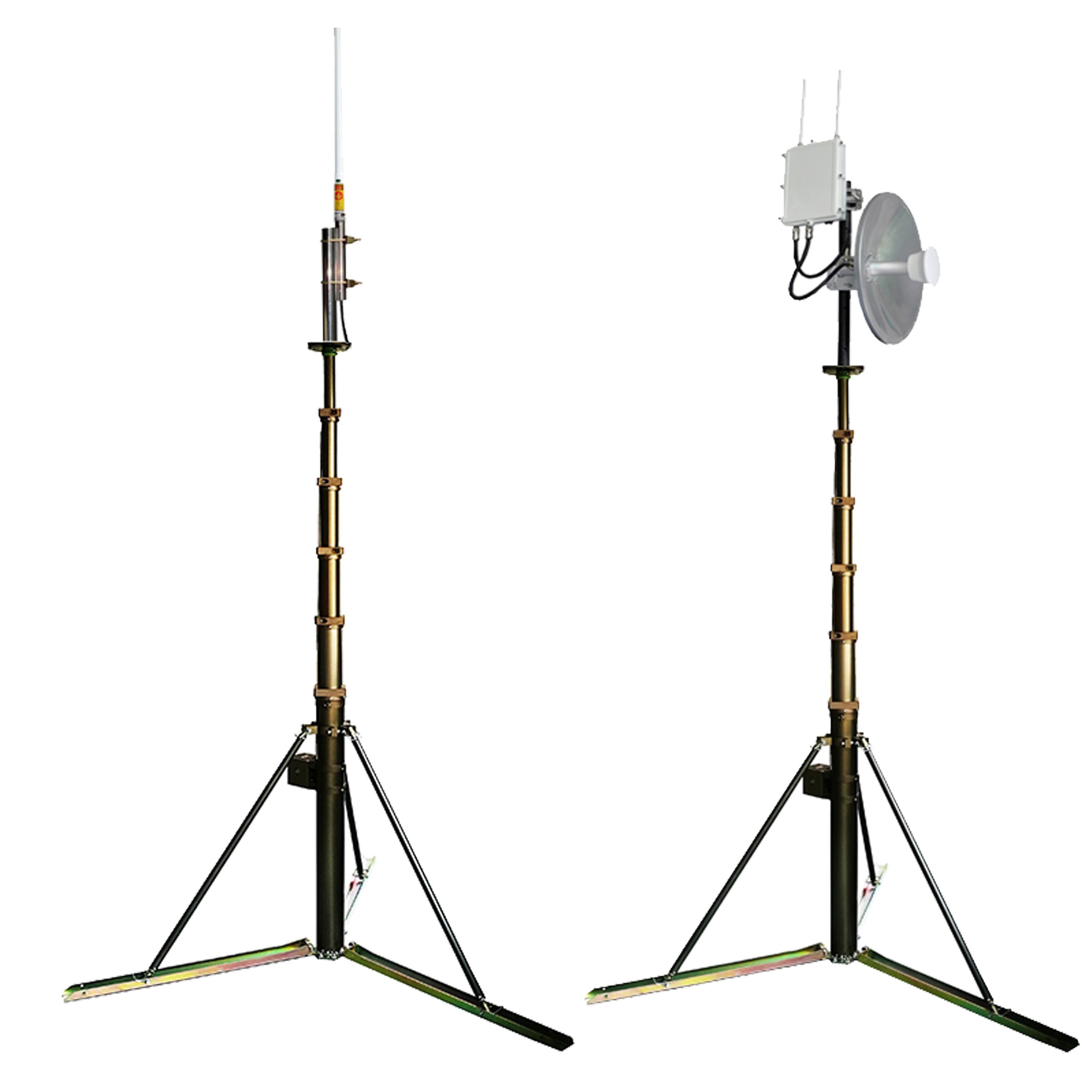 8m 10m 12m Security Camera Pole Lightning Rod Radio Antenna Tower Mast Manual Hand Winch Aluminum Telescopic Mast