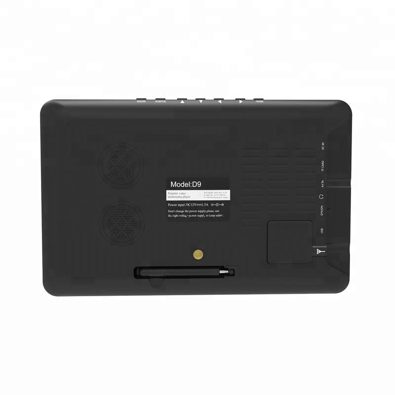 Good Quality Portable 9TFT LCD TV DVBT2 Digital 12V Mini LED TV for Car Display