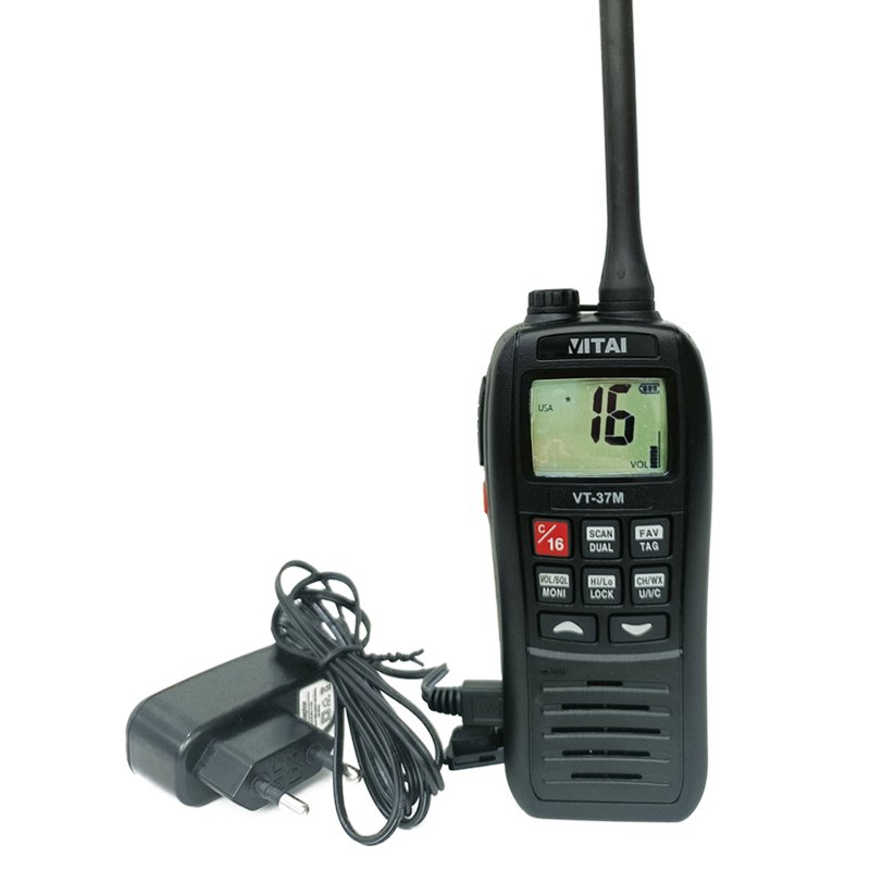 VITAI VT-37M Marine Radio VHF Marine Radio IPX7 Waterproof 1500mAh Li-ion Battery Analog Radio Walkie Talkie