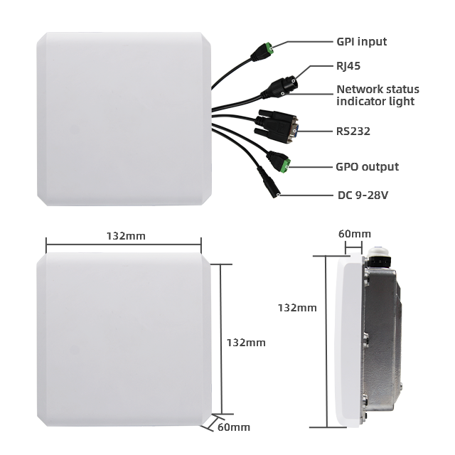 Professional Manufacture Car Parking System 6-10M Reading Range UHF Integrated Card Reader 6dbi UHF RFID Antenna