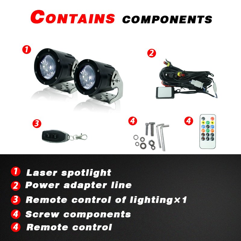 New Customized Sets RGBW Laser LED Whip Light Car Laser Led Whip Lights Rgbw Remote with Wire 2PCS