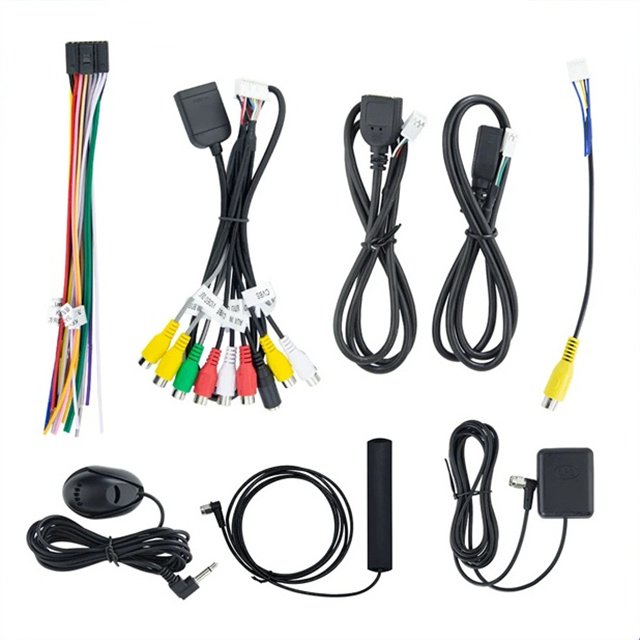 Car Radio 20 Pin Power Cable 4G WiFi Antenna Output Aux RCA SIM Card Slot USB Rear View Backup Camera GPS Bt Adaptor