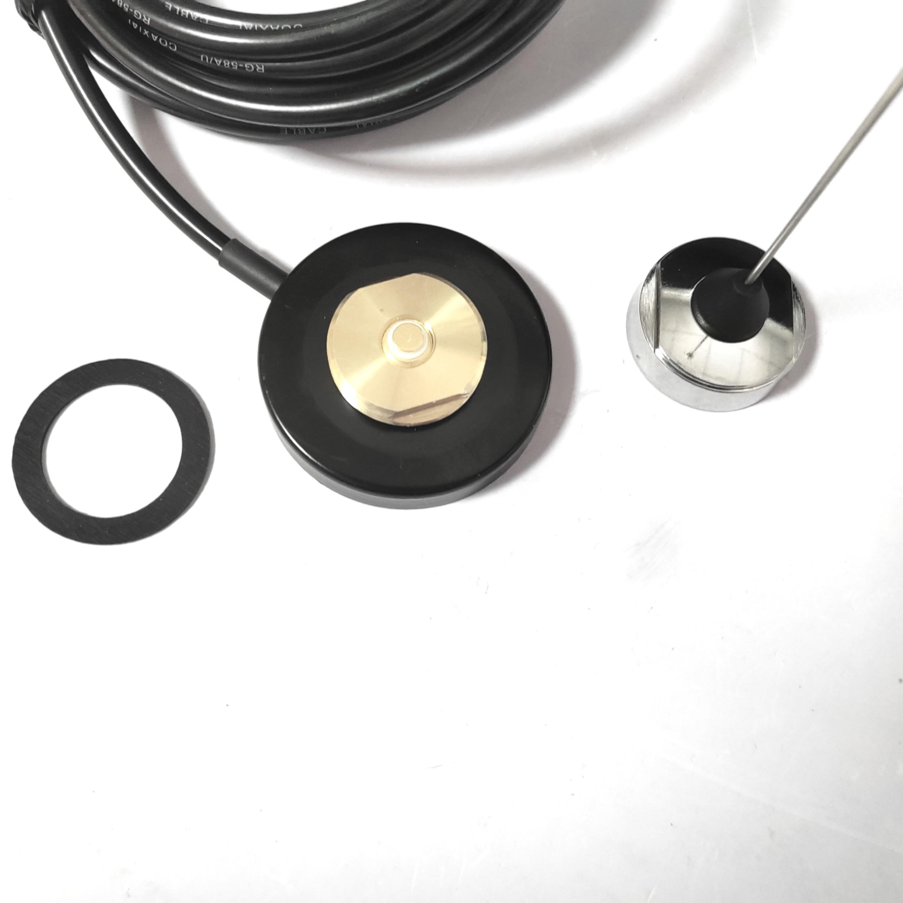 1Set NMO car antenna VHF or UHF frequency with cutting chart 631 stainless steel whip and Matching 60mm NMO magnetic base